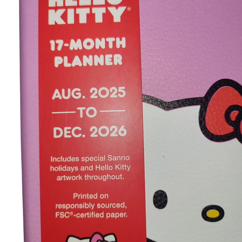 Hello Kitty Pink and Red 17-Month Planner + Gel Pen Set